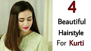 4 beautiful Easy Hairstyle for girls with Kurti