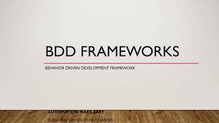 BDD Frameworks