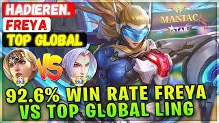 MANIAC!! 92.6% Win Rate Freya VS Top Global Ling [ Top Global Freya ] HadiEren. - Mobile Legends