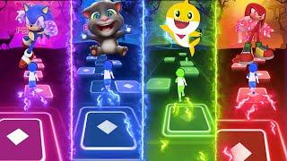 Talking Tom vs Baby Shark vs Sonic vs Knuckles Tiles Hop EDM Rush!