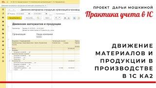 Движение материалов и продукции в производстве в 1С Комплексная автоматизация 2