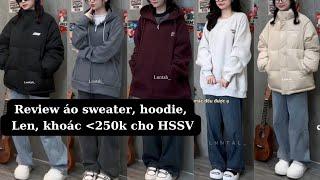 (Shopee haul) Outfit thu đông. Review áo sweater, hoodie, áo khoác, áo len giá rẻ dưới 250k cho HSSV