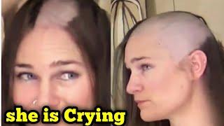 Crying Beautiful Girl Amazing Forced Head Shave || Forced Head Shave || Force Head Shave 2023 ||