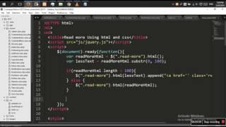 JQuery - Facebook Read More / Show More Link using JQUERY,HTML AND CSS