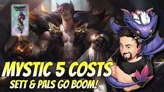 4 Mystic Legendarys - Chosen Sett is STRONG! | TFT Fates | Teamfight Tactics