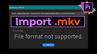 How to import MKV Files into Premiere Pro (FIXED)