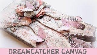 Dreamcatcher Shabby Chic-Mixed Media Canvas- Reneabouquets & Prima Marketing Rose Quartz collection