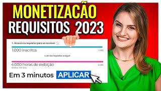 Como MONETIZAR O CANAL do YOUTUBE em 2023 (GUIA ATUALIZADO!)