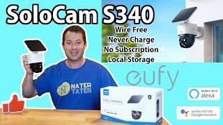  Dual Lens Outdoor Solar WiFi Security Camera with AI Tracking - Eufy SoloCam S340 - Local Storage