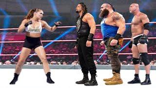 Ronda Rousey vs Roman Reigns, Braun Strowman & Goldberg