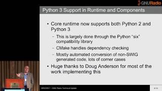 GRCon17 - GNU Radio Technical Development Update - Johnathan Corgan