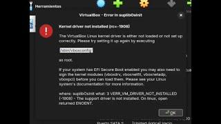 SOLUCIÓN Error de VirtualBox Kernel driver not installed (rc=-1908)