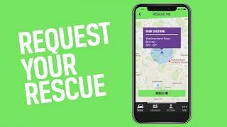 Requesting a rescue with the Green Flag app