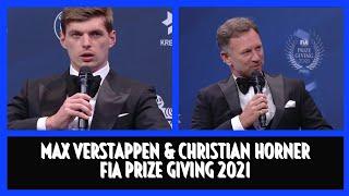 MAX VERSTAPPEN & CHRISTIAN HORNER FIA PRIZE GIVING PARIS 2021