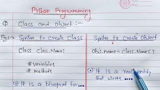 python classes and objects | Learn Coding