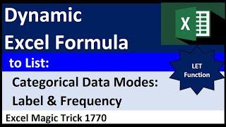 Mode for Categorical Data? LET Function to Dynamically List all Modes with Category Labels EMT 1770