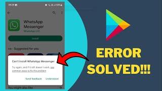 How to Fix Can't Install WhatsApp Messenger Error on Google Play Store | Android Data Recovery