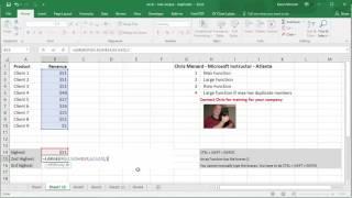 Excel Max and Large to find unique values (ignore duplicates) by Chris Menard