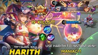 MANIAC!! TRY SPAMMING HARITH TO CARRY ANY RANK GAME!! ~ TOP GLOBAL BUILD ~ MLBB ~ Ruiji YT