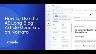 How to Use the AI Long Blog Article Generator on Narrato