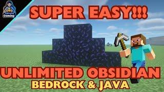 easiest and most effective Obsidian farm in minecraft bedrock and Java