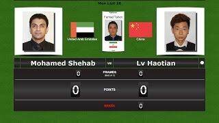 Snooker  Last 16 : Mohamed Shehab vs Lv Haotian