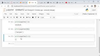 Accessing Elements in Python using Jupyter Notebook