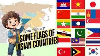 DISCOVER FLAGS OF ASIAN COUNTRIES | ENGLISH EDUCATIONAL VIDEO FOR KIDS | KIDJOURNEYDISCOVERY