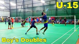 U-15 Boy's Doubles - SEMIFINALS | Junior Badminton Open Tournament | Arani Thiruvannamalai.