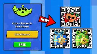 FREE!  x10 RANDOM GIFTS  NEW TROPHY PIN QR CODE | BRAWL STAR QR CODE 2024 | BRAWL STARS NEW UPDATE