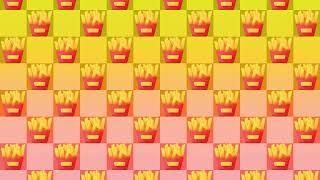 french fry looping background checkerboard