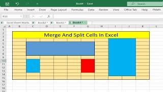 Merge and split cells in excel, merge cells in tables