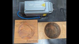 3D Engraving in Wood with Opt Lasers PLH3D-XT8 8 diode blue laser on an AVID CNC