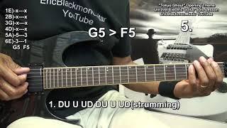 TOKYO GHOUL   Unravel Electric Metal Guitar Solo Lesson @EricBlackmonGuitar Standard Tuning EADGBE