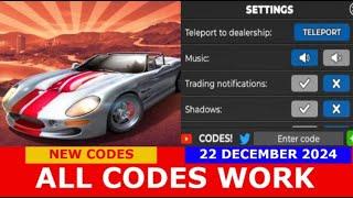 *NEW CODES 12/22/2024* [NEW MAP & SHELBY!] Car Dealership Tycoon ROBLOX | DECEMBER 22, 2024