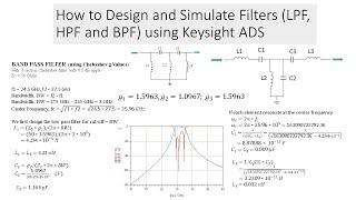 How to Design and Simulate Filters LPF, HPF and BPF using Keysight ADS