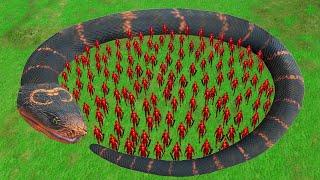 1 GIANT SNAKE vs 10,000 SOLDIERS! (Beast Battle Simulator)