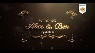 Blender Motion Graphics Template - Animated Wedding Invitation