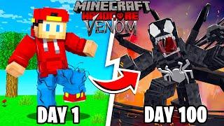 I Survived 100 Days in HARDCORE Minecraft as VENOM...