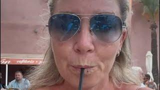 Just me, sucking, on a straw! It’s wall to wall sunshine and cocktails in sunny Spain today ️️