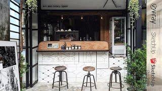 100+ Mini Cafe & Coffee Shop Design Ideas, Small Coffee Shop Budget Concept Design #31