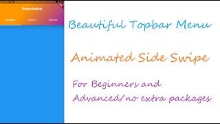 Flutter Top Navigationbar/Default Tab Controller Tutorial Animated  | no extra Packages
