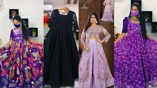 Most Trending Long frock & Croptop lehanga designs