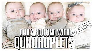 DAILY ROUTINE FOR LARGE FAMILY OF 11 WITH QUADRUPLETS! | TFYV #75