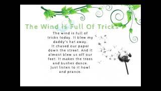 The wind is full of tricks - action poem for kids, song for kids, educational poem for children