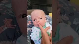 Baby Bo Sucks on Dad's Finger #adorablebaby #adorablebabiesshorts #youtubeshorts #shorts