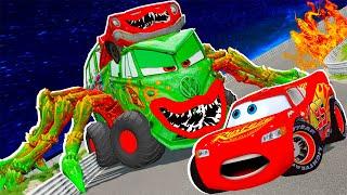 Lightning McQueen and BOOST vs FILLMORE SPIDER Choo Choo PART8 Pixar cars apocalypse in BeamNG.drive