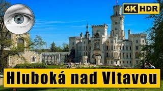 Walking tour of Hluboká nad Vltavou - The beauty of the best castle  Czech Republic 4k HDR ASMR