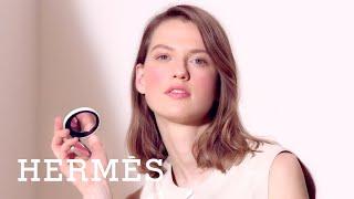 Applying your Rose Hermès Silky Blush and Rosy lip enhancer