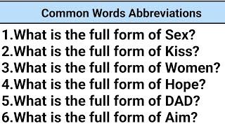 Common Words Abbreviations|general knowledge info